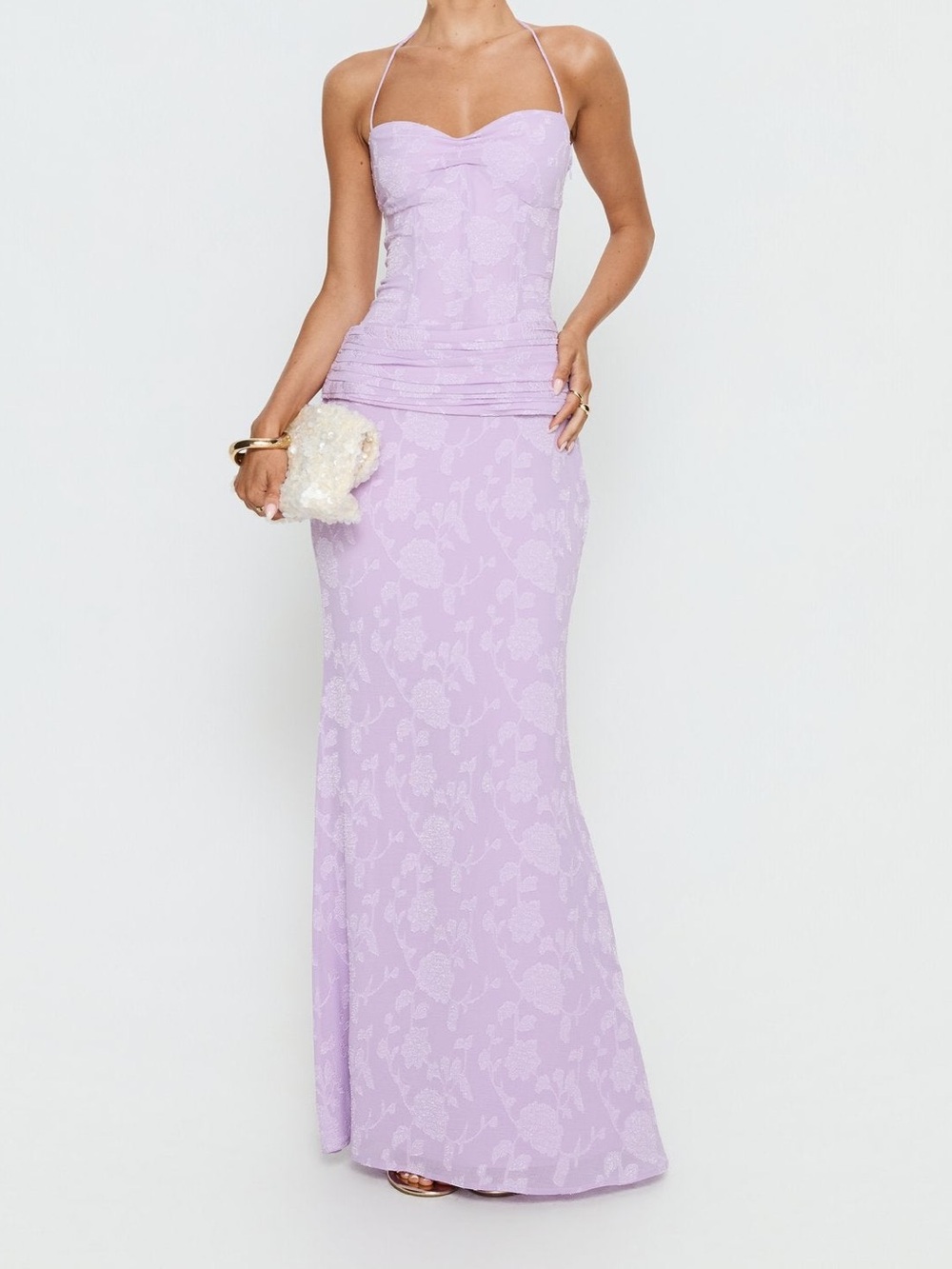 Princess Polly Love From Portofino Corset Maxi Dress Lilac Sz 8
